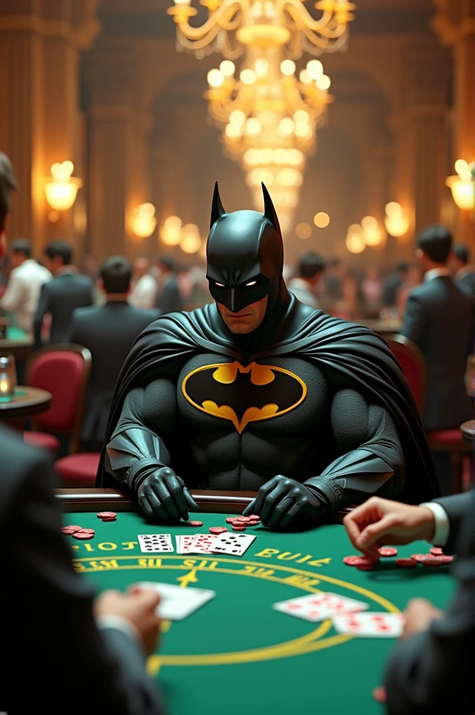 Batman is playing casino in 3d style