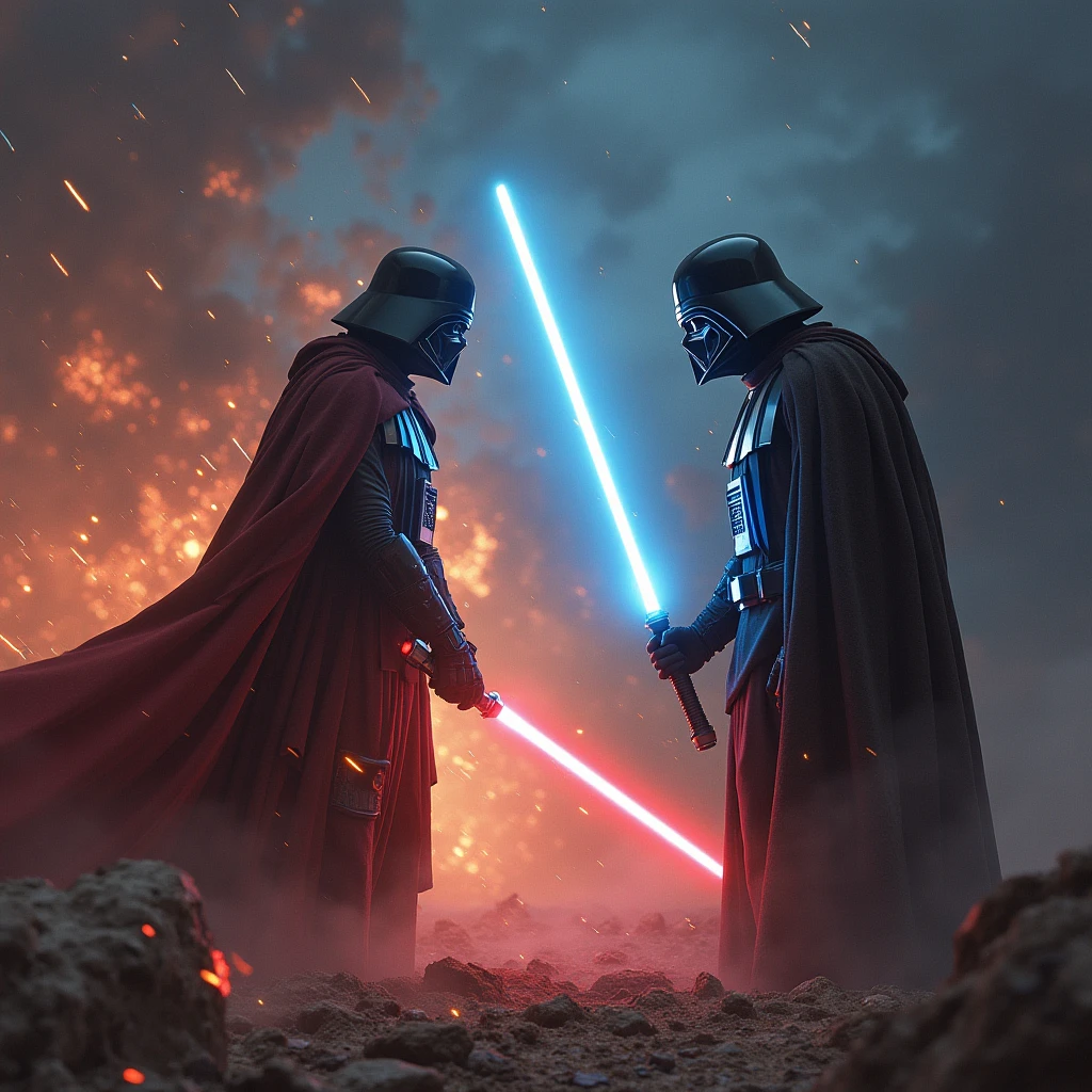 The battle between the Jedi and the Sith