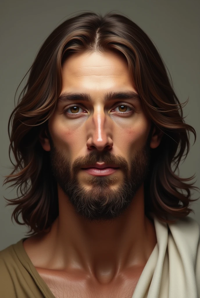Jesus looking at the camera, detailed face photograph 8k