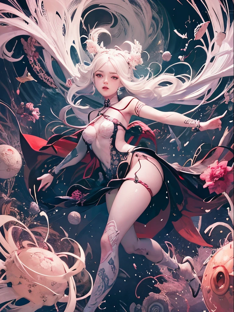 official art, unity 8k wallpaper, ultra detailed, beautiful and aesthetic, masterpiece, best quality, (zentangle, mandala, tangle, entangle), (fractal art:1.3) , 1girl, extremely detailed, dynamic angle, cowboyshot, the most beautiful form of chaos, elegant, a brutalist designed, vivid colours, romanticism, by james jean, roby dwi antono, ross tran, francis bacon, michal mraz, adrian ghenie, petra cortright, gerhard richter, takato yamamoto, ashley wood, atmospheric, ecstasy of musical notes, streaming musical notes visible