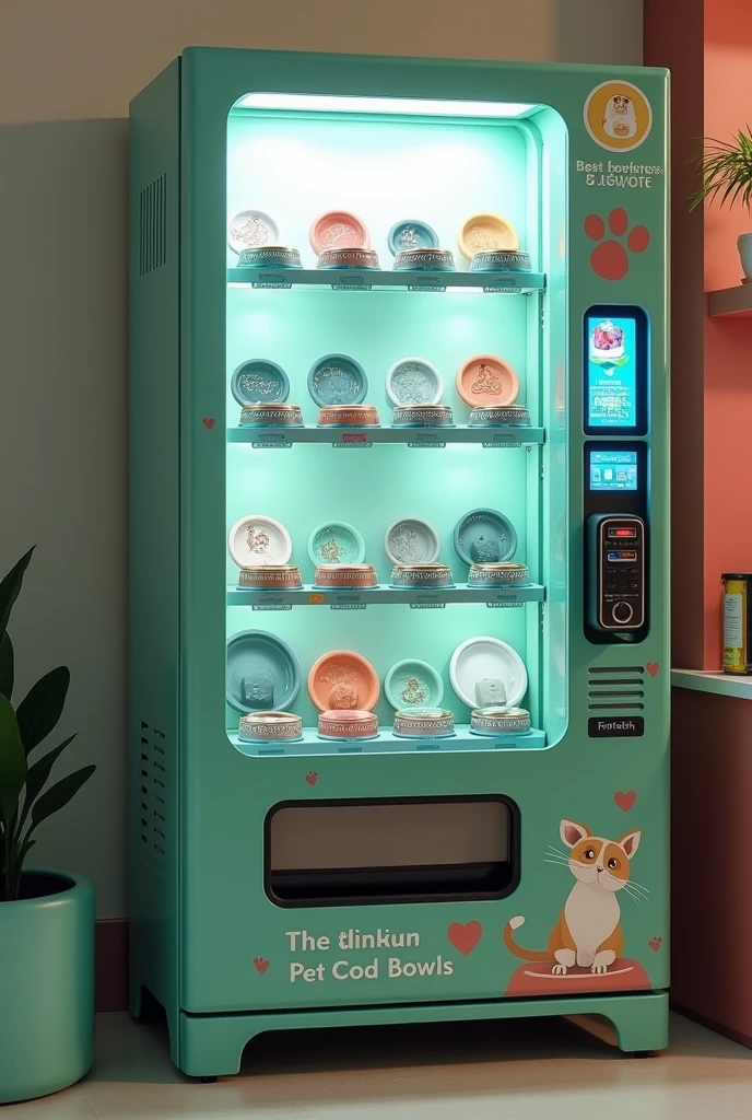 Recycled plastic fan blades into a pet food bowls to make a use of vending machine for each pets