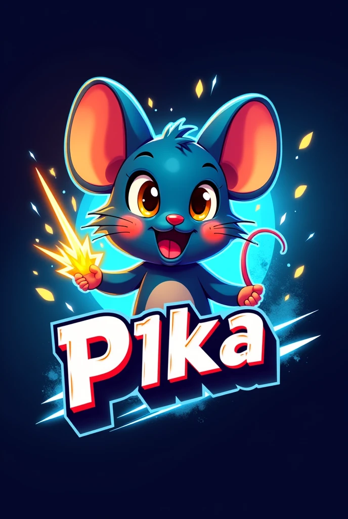 Make a logo gaming,,”P1ka” with a character