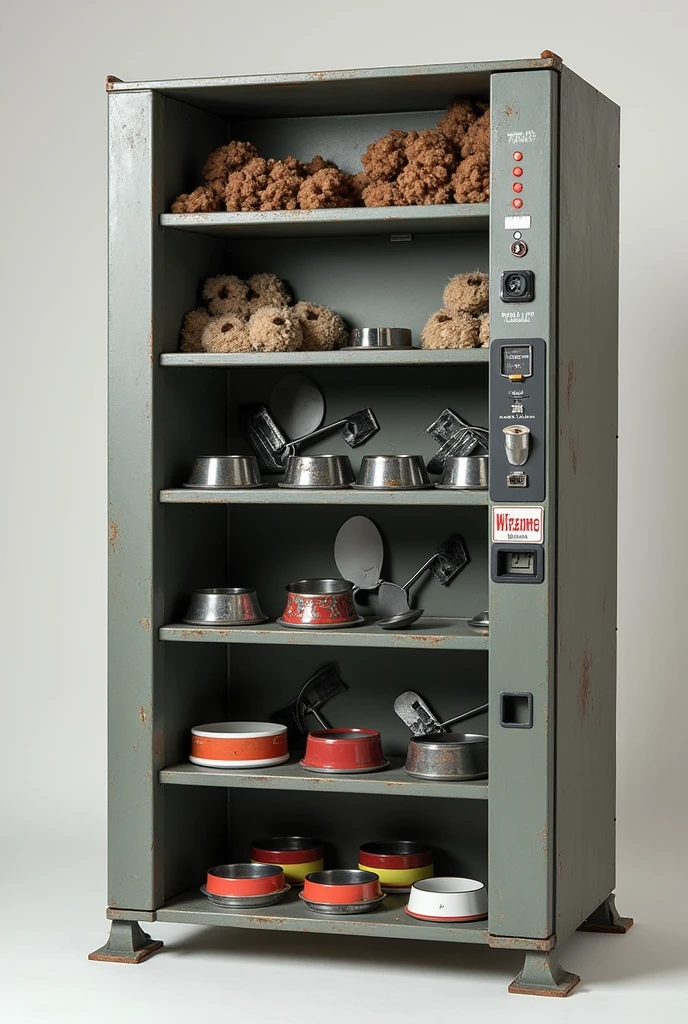 Recycled plastic fan blades into a pet food bowls to make a use of vending machine for each pets