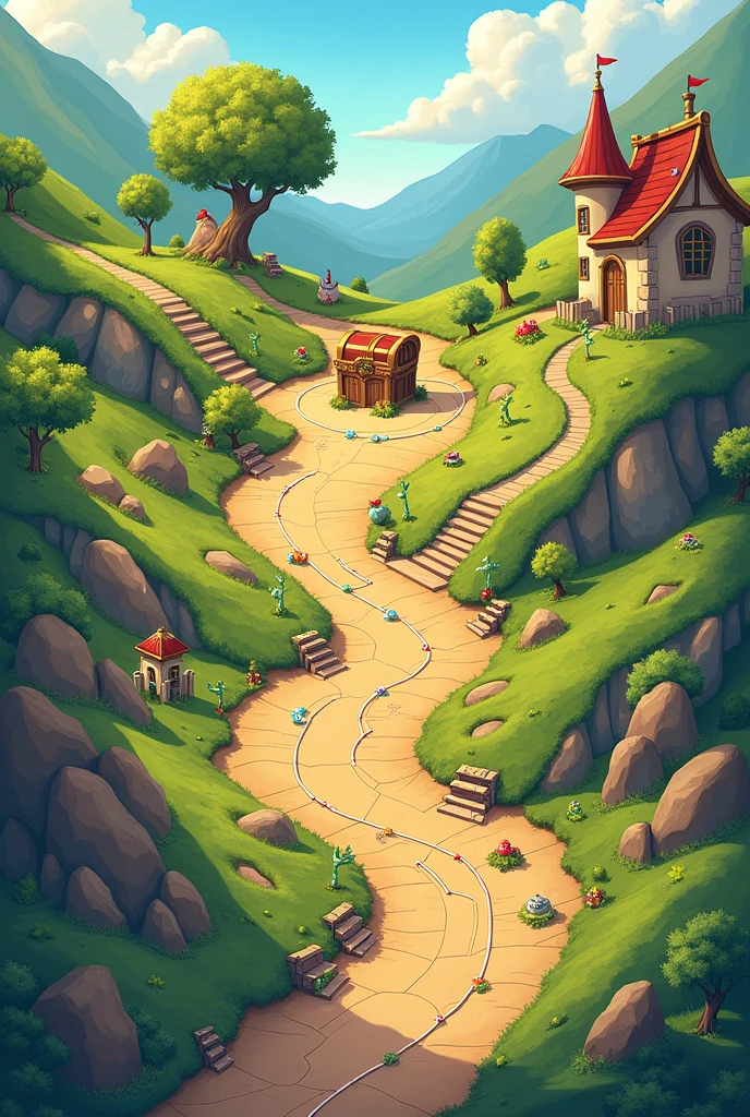 draw route map to reach treasure box with sentence of " happy birthday Imran "