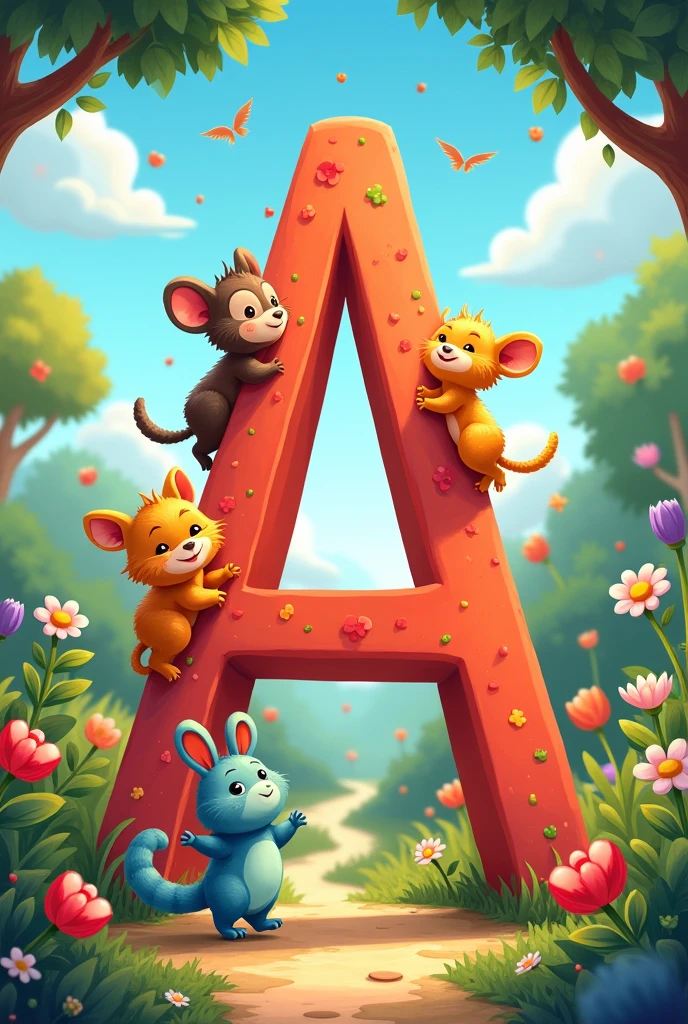 Kids cartoon image with text "A"