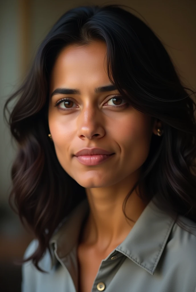 Indian Journalist Nidhi Mudgill with wavy short hair