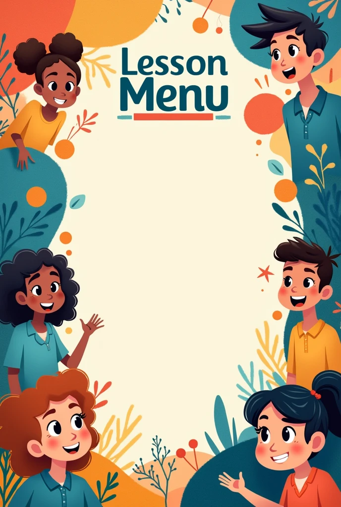 An image that presents a lesson menu for students 