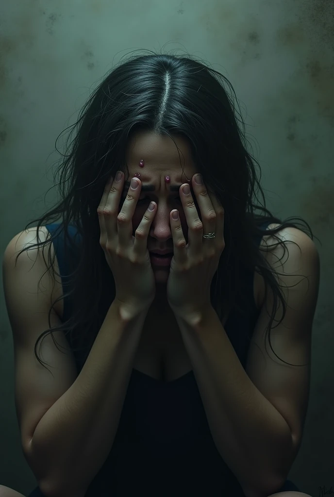 A person is crying