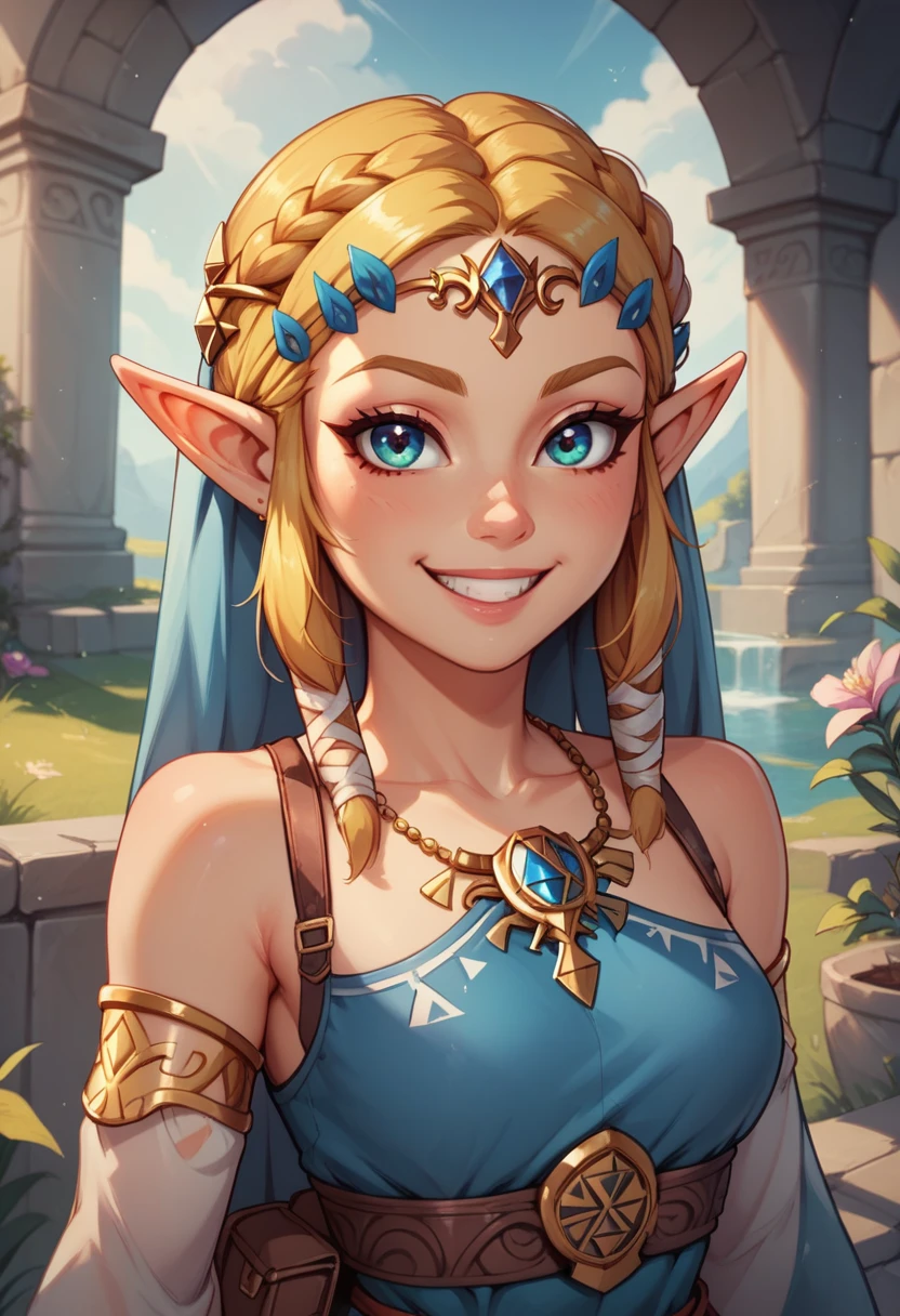 score_9, score_8_up, score_7_up, score_6_up BREAK solo, 1 female, Zelda, smile, (Loli)
