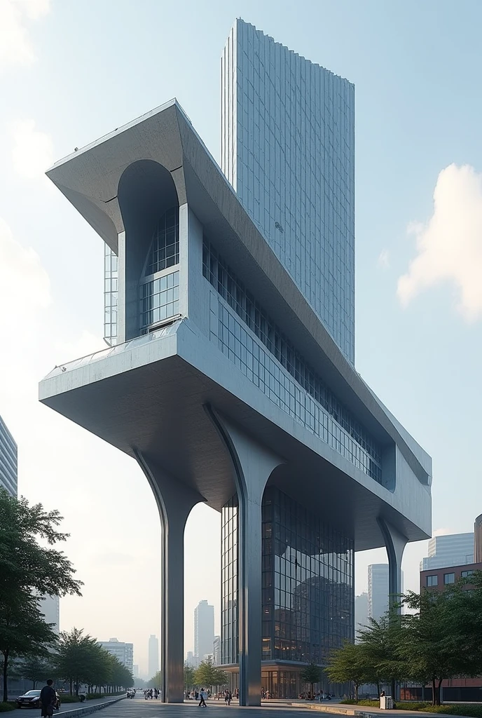 show me examples of elevation of building that made of steel