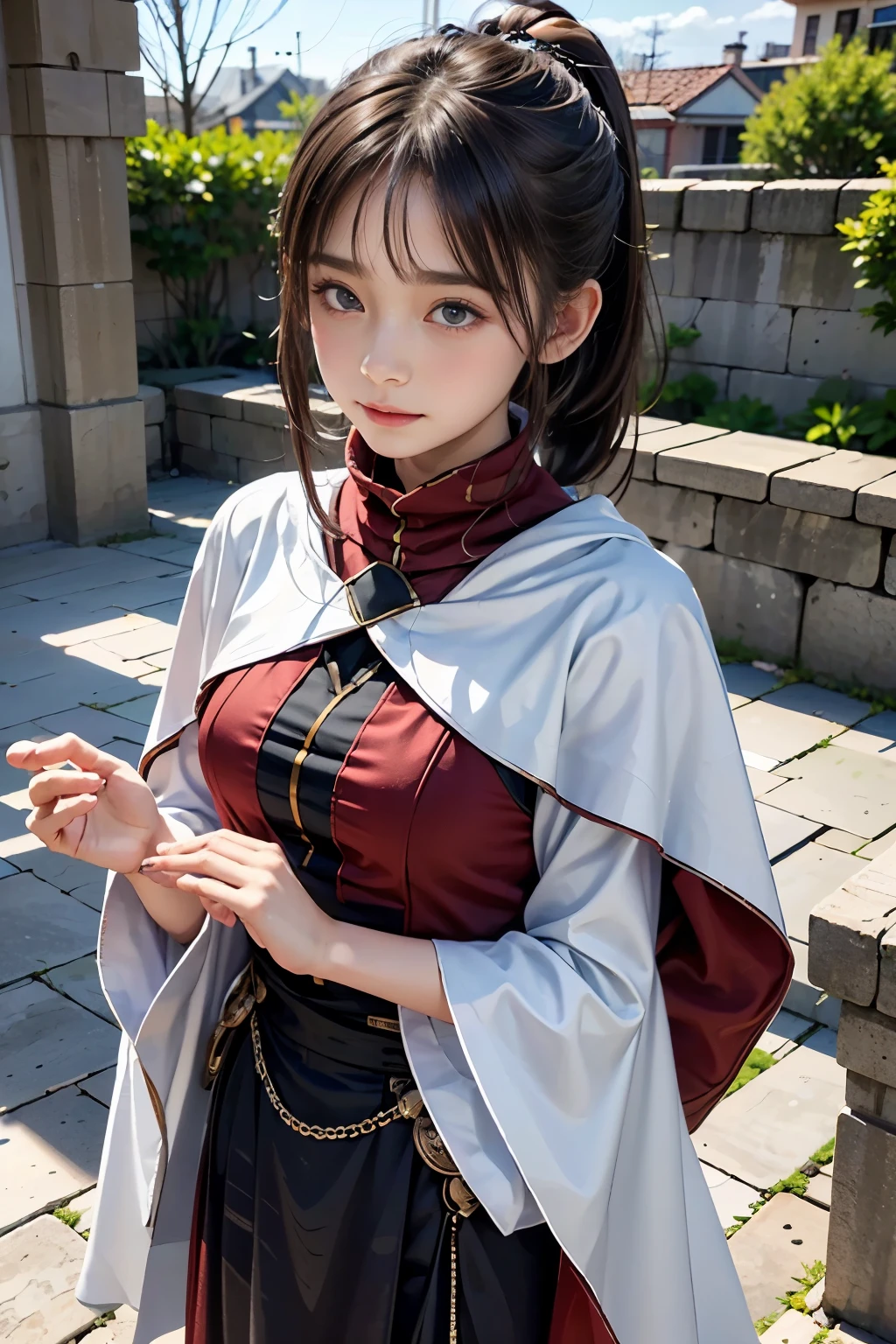 masterpiece, (highest quality: 1.2), (Super fine: 1.2), figure, (very delicate and beautiful: 1.2), film angle, floating, (beautiful detail eyes: 1.1), (detail light: 1.1), film light, delicate sky, woman, gray hair,(high ponytail: 1.1), cloak, shining eyeoon: 1.2), (moonlight: 1.1), starry sky, (particles of light: 1.1), fog , snow painting, sketch, bloom,Wind Flowers on a Clear Sky,cape,Powdery snow flurries on a clear day,The wind is blowing,Snow is falling,Women have the fortitude to endure sadness,37yo woman,Casual wear,Sad feelings,Dancing snow,The pain of losing a man,cape,悲しみのcape,A cheap, mass-produced, plain dress,A typical cheap dress,