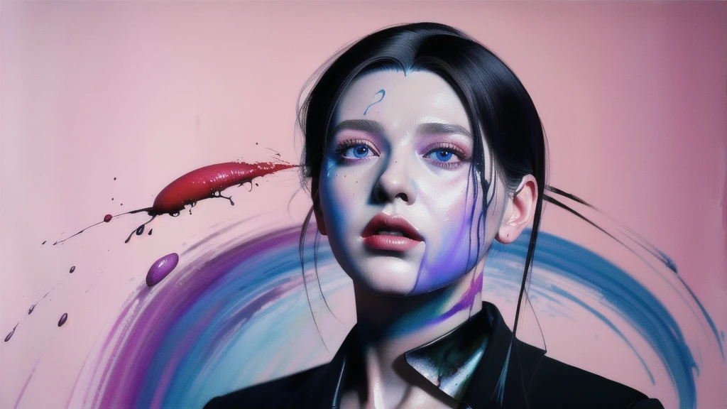 Android Beauty, Powerful paintings inspired by Francis Bacon, Ultra-realistic surrealism, Hyperrealism, fear, art, hyper real painting, Realistic illustration painting, カラフルなHyperrealism, Hyper-realistic digital art