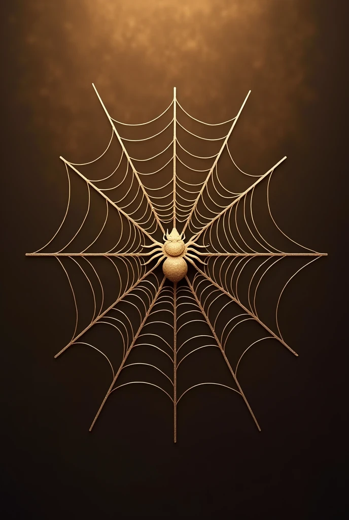 Spider web logo design in gold and brown tones