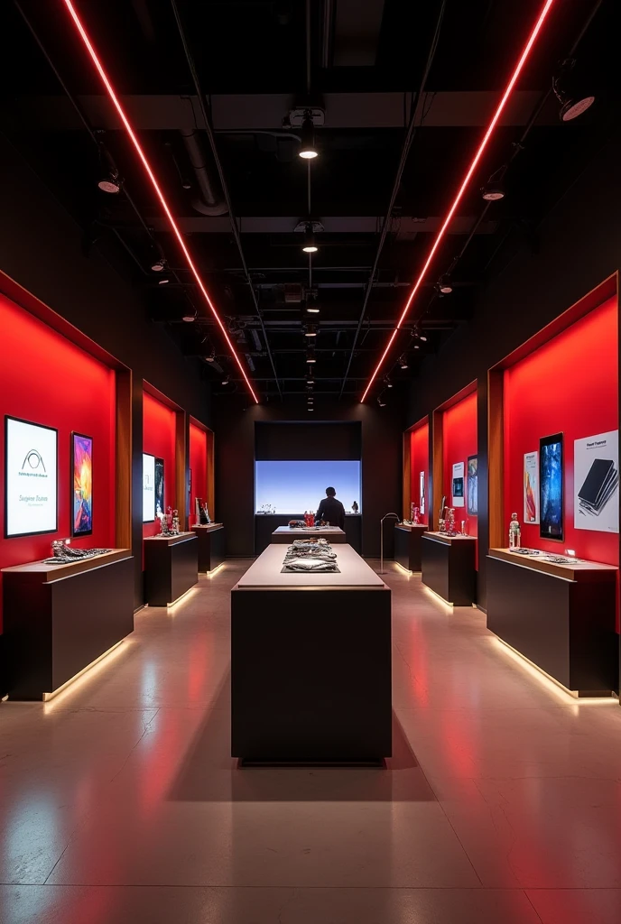 I want to create a store that sells Mobiles and Tabs products, but not vintage glamour style, Rococo, in dark red colors, black and gold