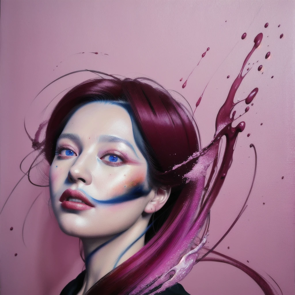 Android Beauty, Powerful paintings inspired by Francis Bacon, Ultra-realistic surrealism, Hyperrealism, fear, art, hyper real painting, Realistic illustration painting, カラフルなHyperrealism, Hyper-realistic digital art