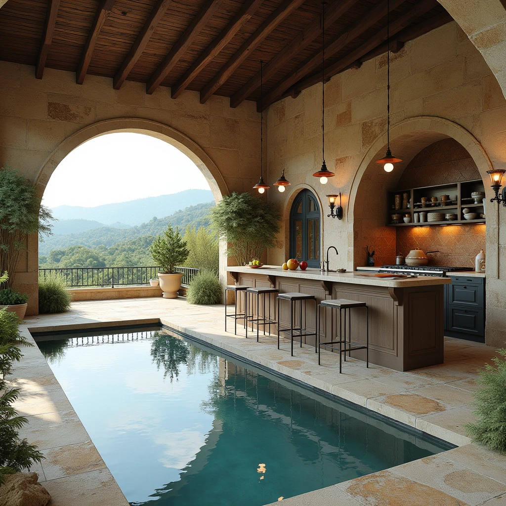 First I want a villa with Italian style and a bit older with stone and so on but still luxurious with pool and beautiful view and kitchen 