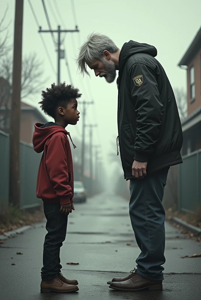 A black boy is bullied by a white boy