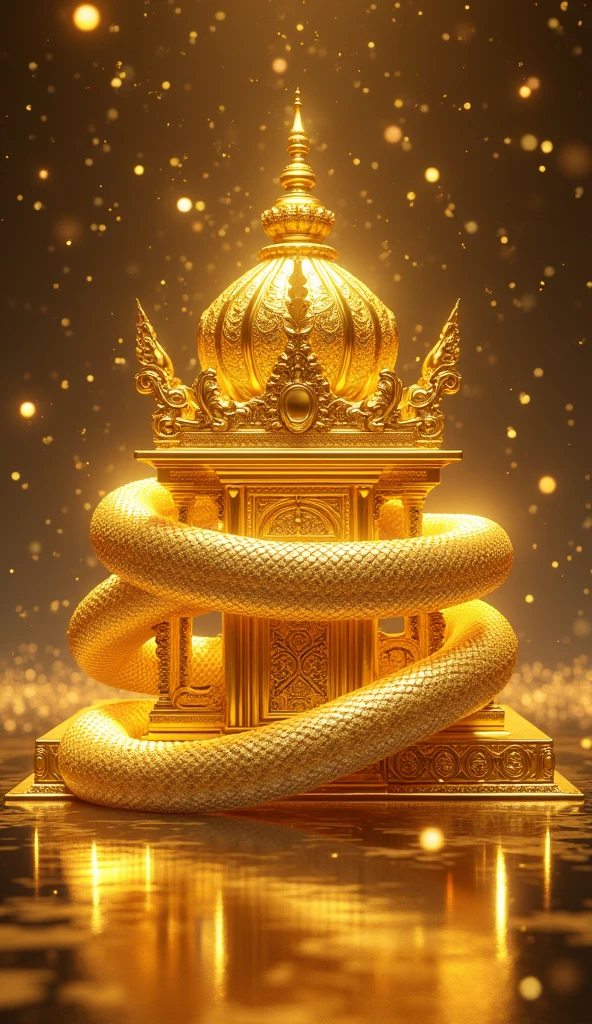 Golden Snake、Golden Temple、Background glittering、No head