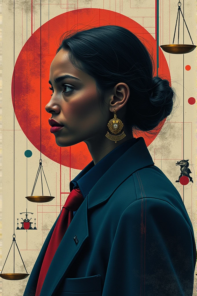 A bookcover for a story about justice (politics)