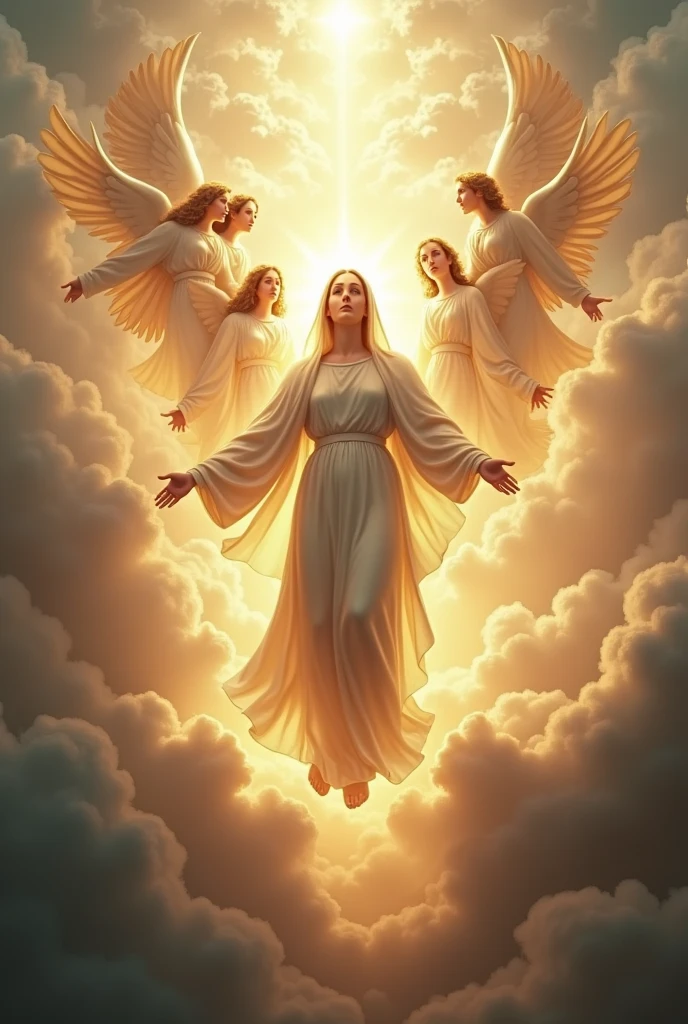 Hail marry going to heaving with angles god watching everyone in heaving look at hail marry 4k masterpiece ultra hd
