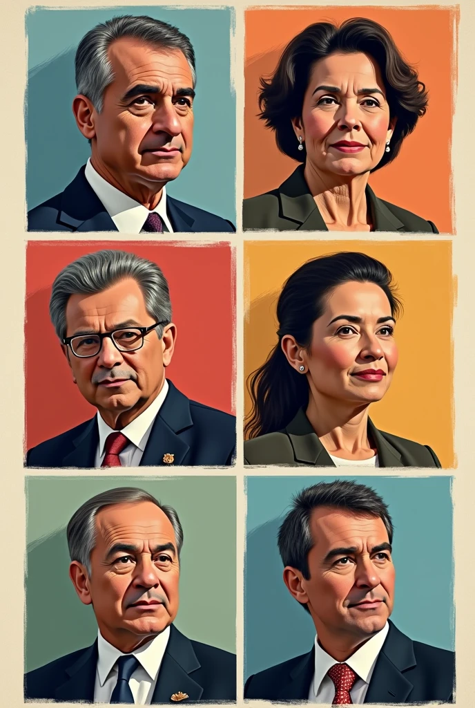 Image divided into parts and that are the same size of the Bolivian presidents -Juan Pereda Asbún -Alberto Natusch Busch -Lidia Guiller Tejada -Celso Torrelio Vella -Guudo Caldoso Calderón That each one has its own space and that they are seen entirely in squares it does not matter if there are blank spaces but I want them the same size