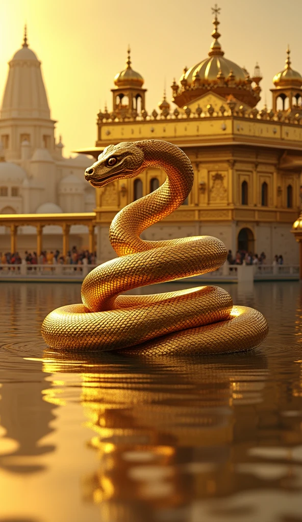 Golden Snake、The Golden Temple、Background glittering、No head、Snake middle
