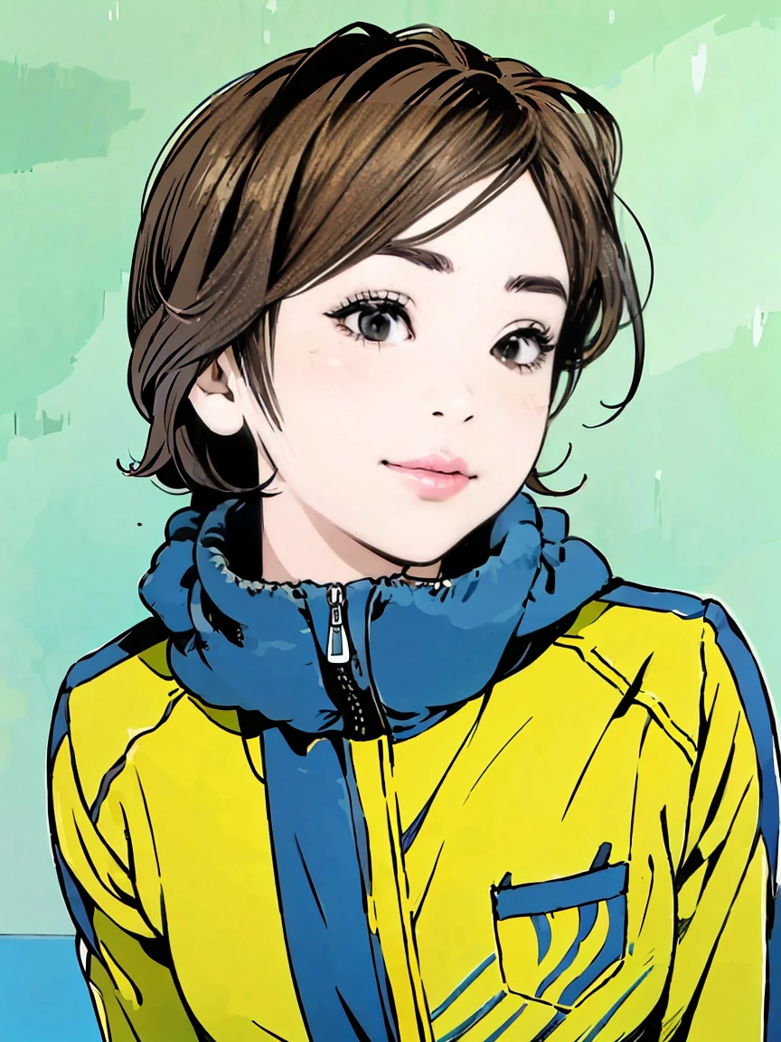 Masterpiece, realistic, Award ceremony at paris olympic games, Show off your gold medal, Happy, high quality, high quality, High resolution, (Super detailed), Olympic, athlete from America, Tracksuits, Upper Body, paris olympic title on her clothes