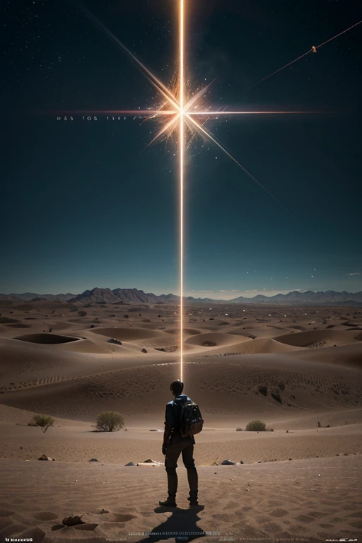 a man stands in the desert with a large object, full of glass. cgsociety, magic crystals, still from the film, inspired by Louis Mathieu Verdillian, trance DJ album cover, schism, triangle fragments, cinematic flare, connectivity, [ fragments, 4 dimensions