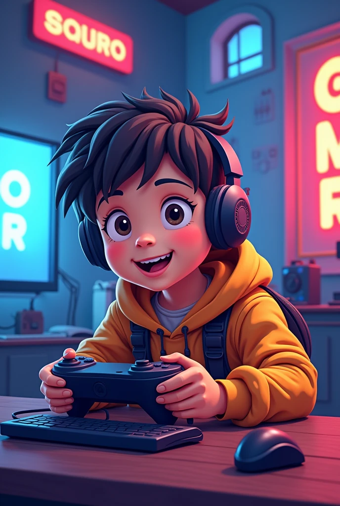 YouTube profile pic of.  Cartoon Boy playing  Game  
.With name SALUN GAMER under picture 

