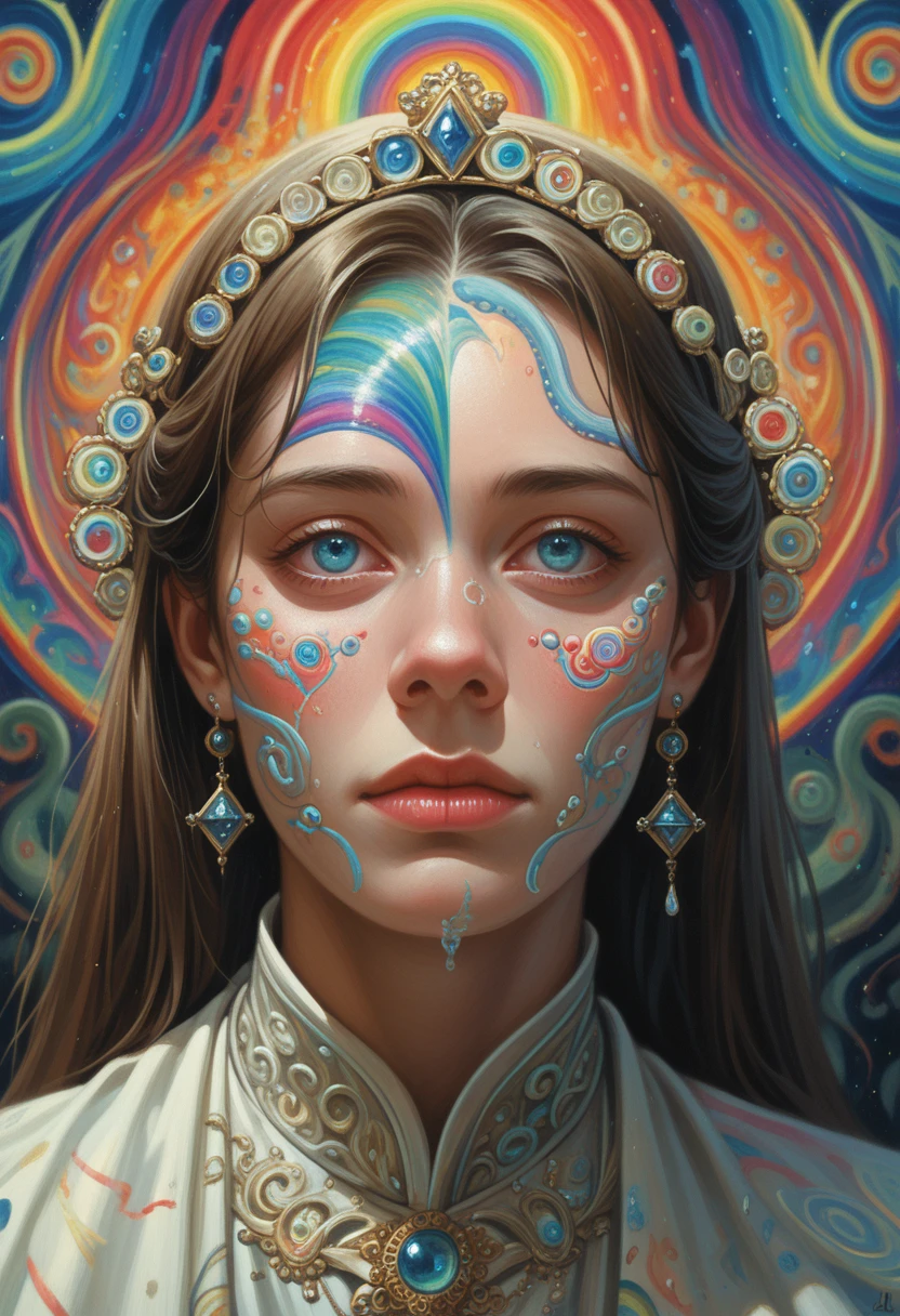 an extremely psychedelic portrait of a healer, Surreal, LSD, face, detailed, difficult, elegant, flexible, highly detailed, digital painting, art station, conceptual art, smooth, Sharp Focus, illustration