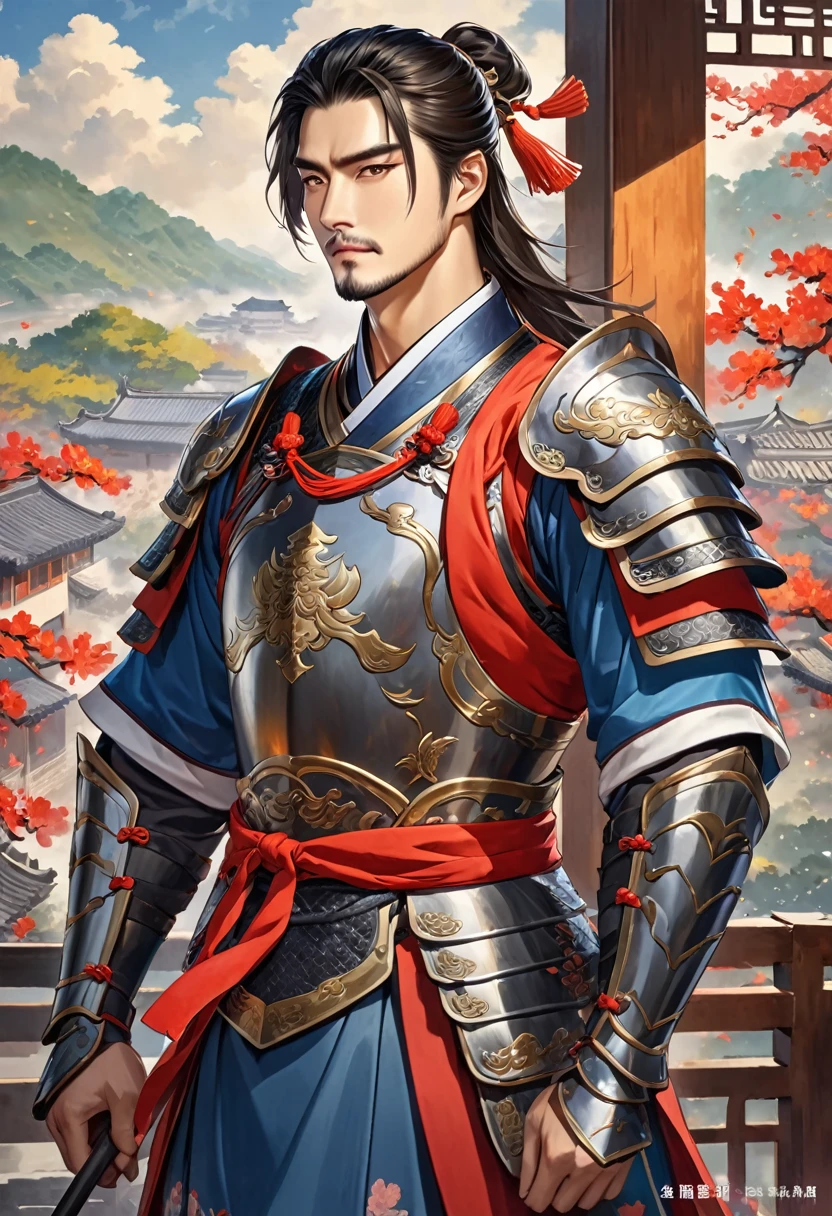 Three Kingdoms Zhou Yu, very handsome, Armor, window술, window, nice guy, Chinese clothes, 중국Armor