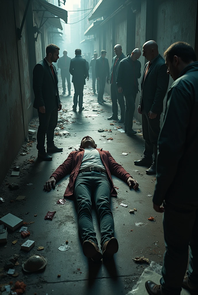 a realistic crime scene,  the subject of murder that has any physical evidence together with the invetigators and victim