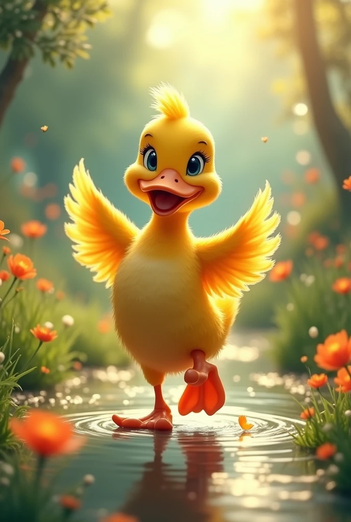 A dancing duck