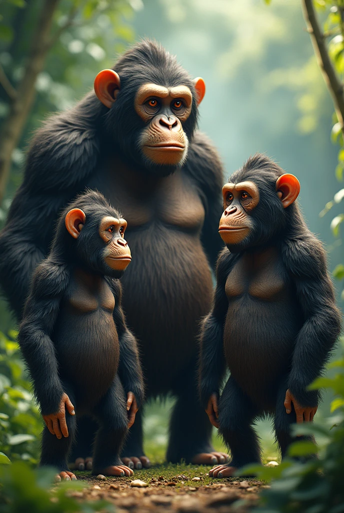 3 Apes in 1 image 4k resolution