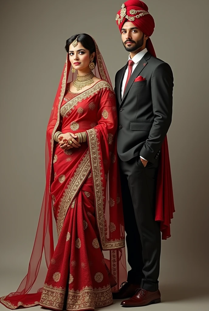 Nepali Bride Couple front face with suit paint