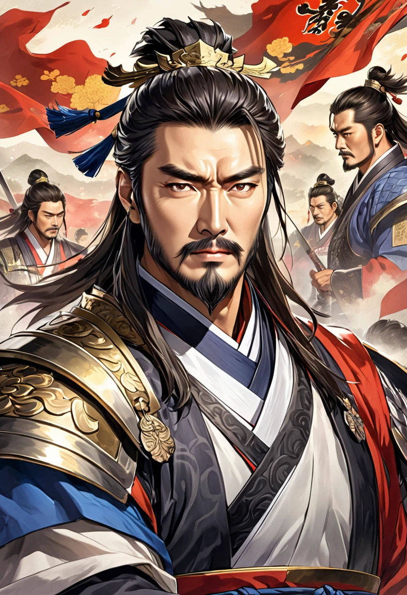 Three Kingdoms Cao Cao, middle aged man, charisma, leader, handsome, 중국의상