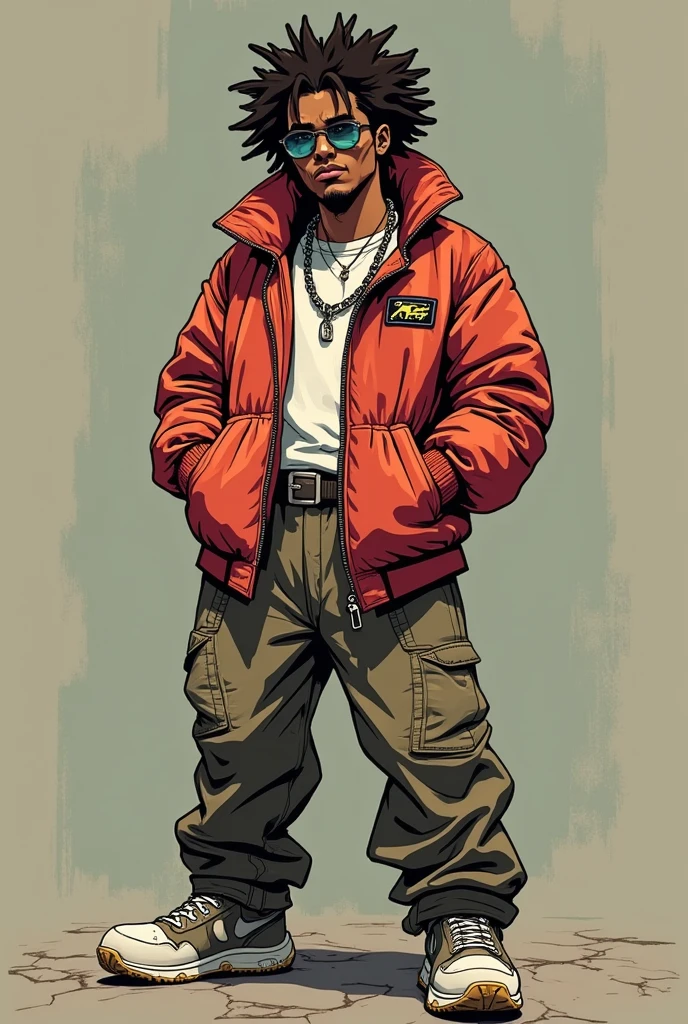 Makima from Chainsaw Man, great style, baggy hip-hop fashion
