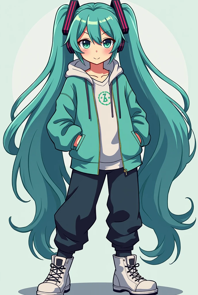Hatsune Miku, great style, baggy hip-hop fashion