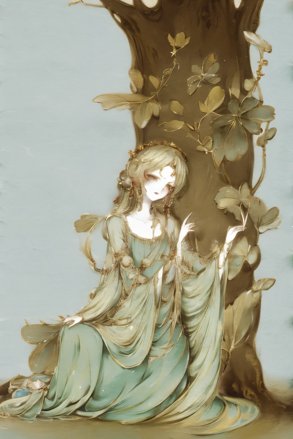 1Alchemy Girl, Light novel cover, Official Art, , , Ancient Saudi wreath, Kushat Kulenz Key Women in Art, Shadowverse Style