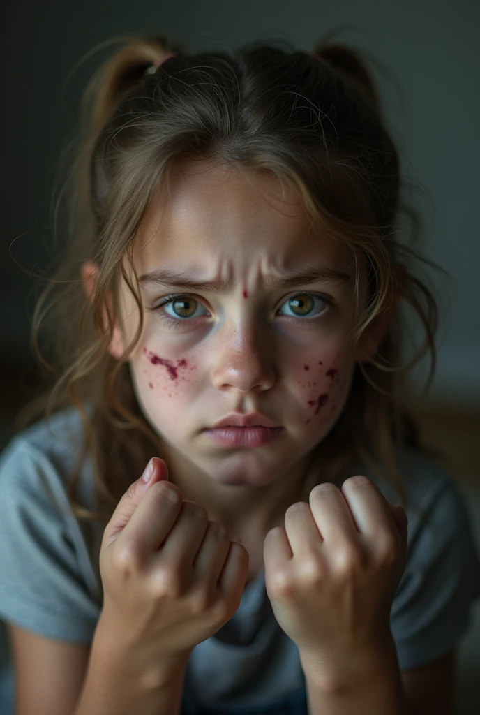 Photo of a girl who was bitten by a dog