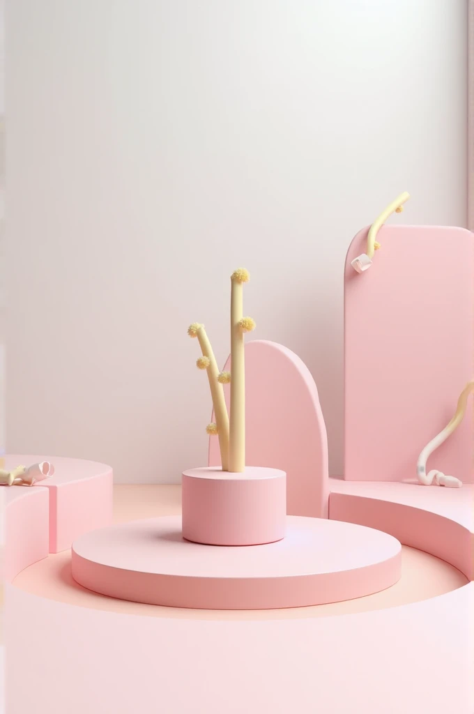 A modern and trendy image with an 'Instavibe' aesthetic, but with a 3D effect. The design should include minimalist elements with pastel colors, a soft gradient background, and a chic elegance. Add depth with subtle 3D shadows and highlights to give the elements a more realistic, tactile feel. The overall image should maintain a calm, stylish vibe with a visually appealing composition, perfect for social media.