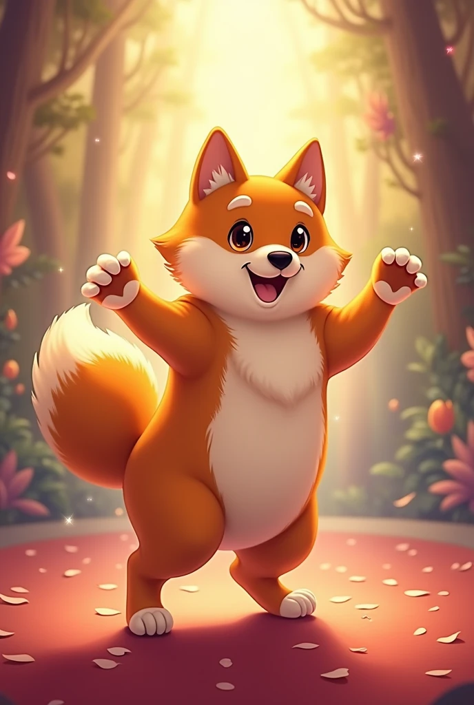 He's a Shiba Inu dancer、Cool pose、He has the cutest appearance in the world.、Disney style