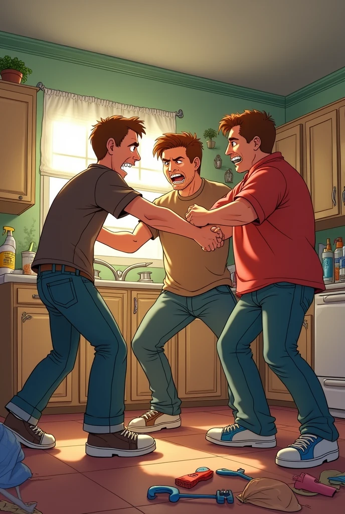 Stacy's sons Larry, Harry, and Barry are always arguing and fighting when they're asked to do chores together.