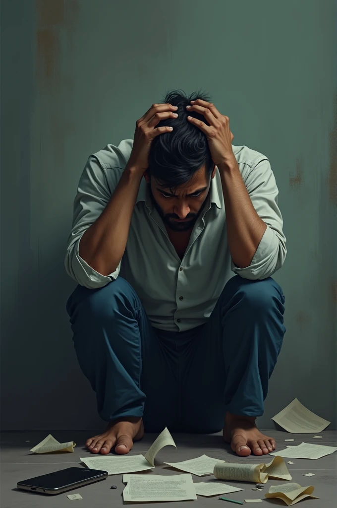 Introduction of Akash's Situation Akash is sitting dejectedly, deeply troubled. He has suffered a significant loss in his business. He had also taken a loan from the bank, but due to the losses, he is unable to repay the installments.