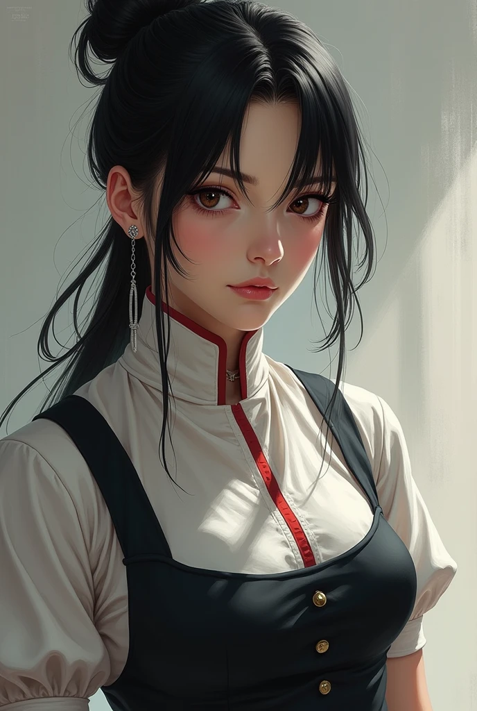 Super Realistic illustration of Battle Maid, She is a maid who takes care of the personal needs of important people who are requested to serve, a bodyguard who has received special training to protect important people from violent threats from outside, and sometimes a companion for important people at night.