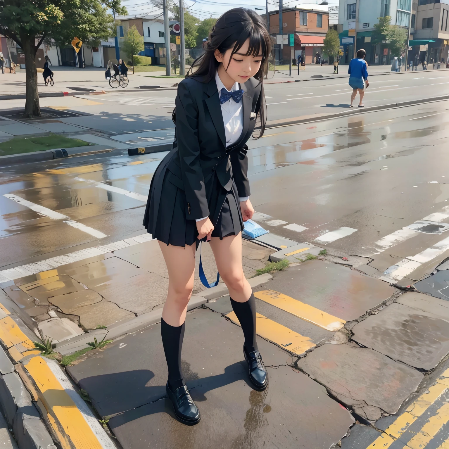 Just one -yeld juNSFW、Super detailed、High resolution、transcendental beauty highest quality、masterpiece、Wearing knee socks、(RAW photo:1.2)、(Photoreal:1.4)、beauty in the details、and delicate expression、(It rained and got wet:1.5)、In the forest deep in the mountains、(school uniform is torn、I can see your nipples:1.5)、school uniform、(Bangs without gaps:1.5)、((you can see me))、eyelash、sparkling eyes、glossy lips、beautiful and detailed eyes、((beautiful japanese girl))、very detailed expression、highly detailed face、movie lighting、positive、((dynamic pose))、(Cling to a big tree and raise your butt:1.8), (Mr. Principal、My butt is grabbed by male teachers:1.4)、 (sex with older men:1.8)、(Seen from the side:1.6)、(She is played with all over her body by multiple men:1.8)、thin legs、(Open your mouth wide and look at your tongue、scream:1.7)、Panting with sexual pleasure、(Feel the climax of ecstasy:1.6)、Open your mouth wide and scream、shame、Her cheeks flushed slightly、heartbreaking cry、Pee、pain