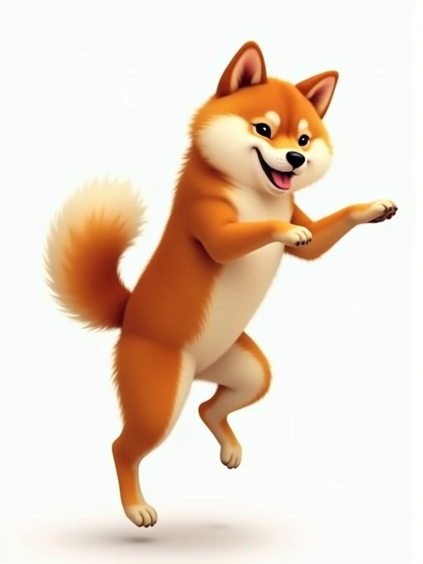 He's a Shiba Inu dancer、Cool pose、He has the cutest appearance in the world.、Realistic Shiba Inu、Background is white