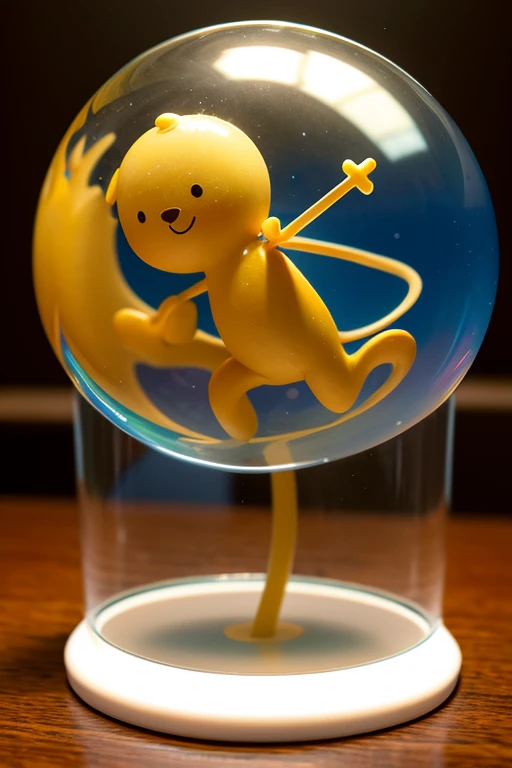 ((Highest quality)), ((masterpiece)), (detailed), Stick figure wearing a soap bubble
