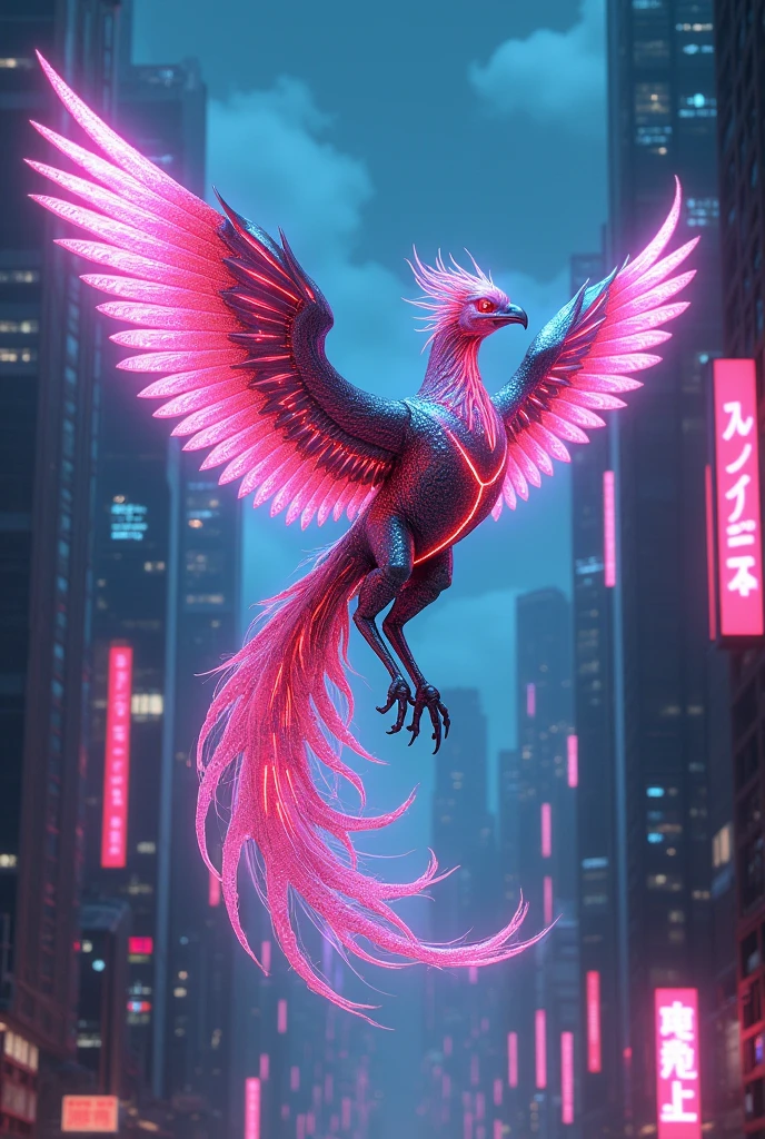 Cyber Phoenix Bird Neon 