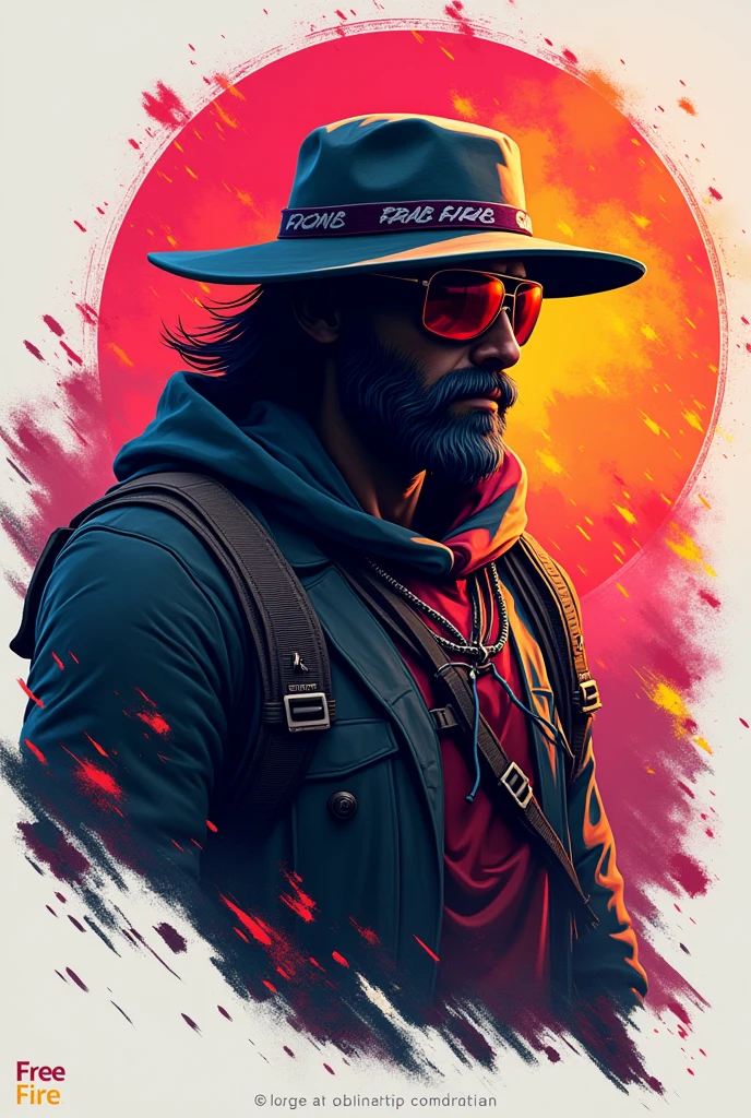 Design a logo with someone wearing a Free Fire hat